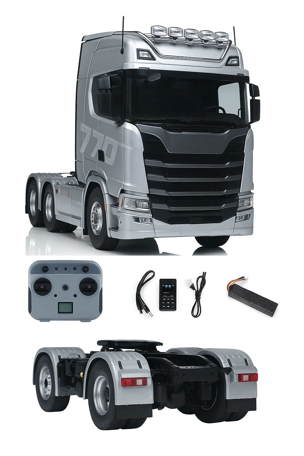 Camion 1/14 Huina Scania 770S Kabolite 6x6 gris - Image 2