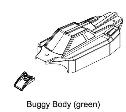 Carrosserie Absima buggy Neon Furry 1/12 jaune/vert + autocollants - 1210022