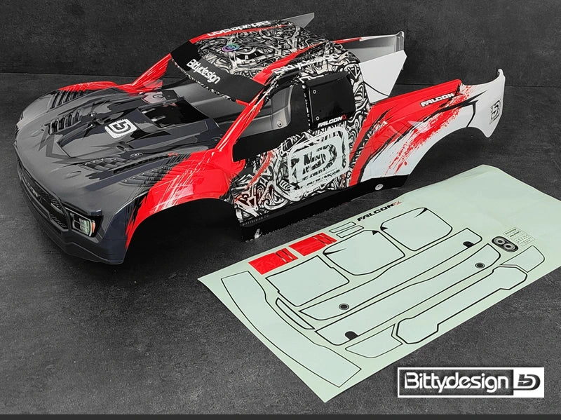 Carrosserie FALCON-X Rouge pour Traxxas UDR Prédécoupé 1,5 mm - BDTRX7-FLCK-PPR