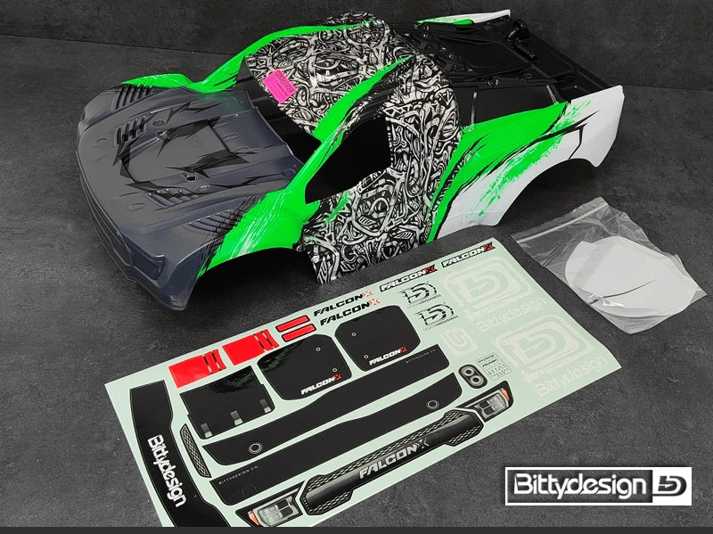 Carrosserie FALCON-X Vert pour Traxxas UDR Prédécoupé 1,5 mm - BDTRX7-FLCK-PPG
