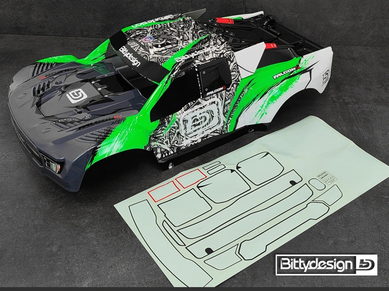 Carrosserie FALCON-X Vert pour Traxxas UDR Prédécoupé 1,5 mm - BDTRX7-FLCK-PPG - Image 2