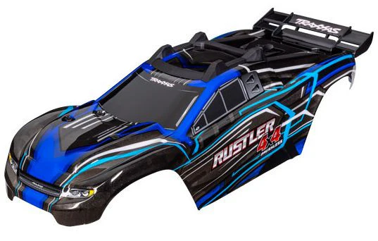 Carrosserie Rustler 4x4 bleu (montage sans clips) - Traxxas 6740-BLUE