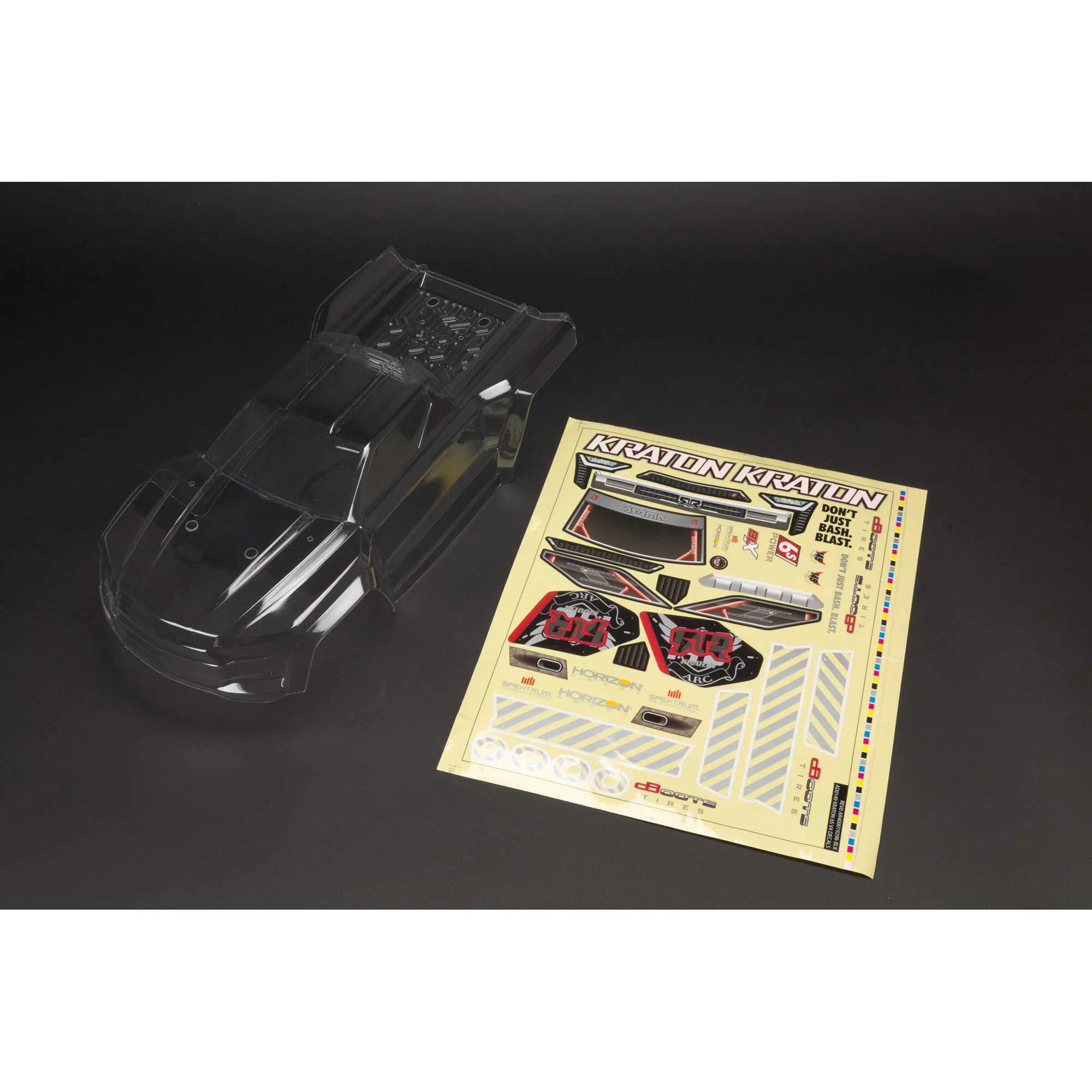 Carrosserie transparente (à peindre) avec autocollants pour KRATON 6S BLX - ARA406158