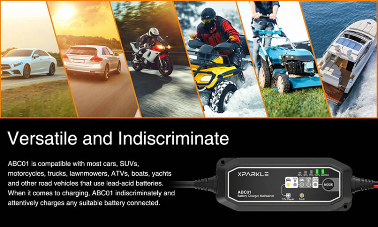 Chargeur de batterie de voiture automatique Xparkle ABC01 12 V 230 VCA SK990004-01 - Image 3