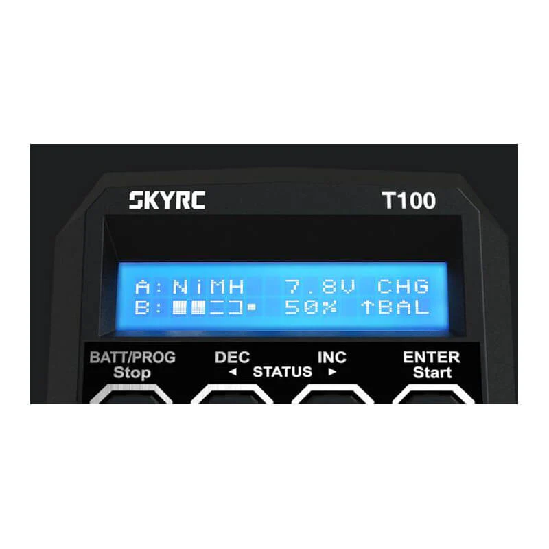 Chargeur Duo SkyRC T100 LiPo 2-4s 5A 2x50W - 100162 - Image 4