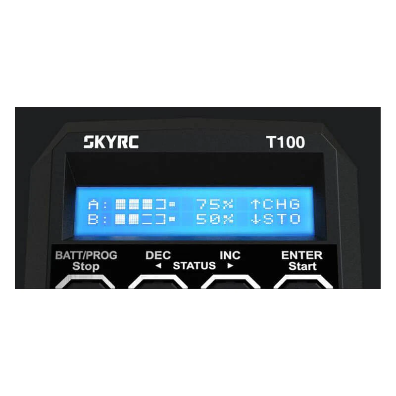 Chargeur Duo SkyRC T100 LiPo 2-4s 5A 2x50W - 100162 - Image 6