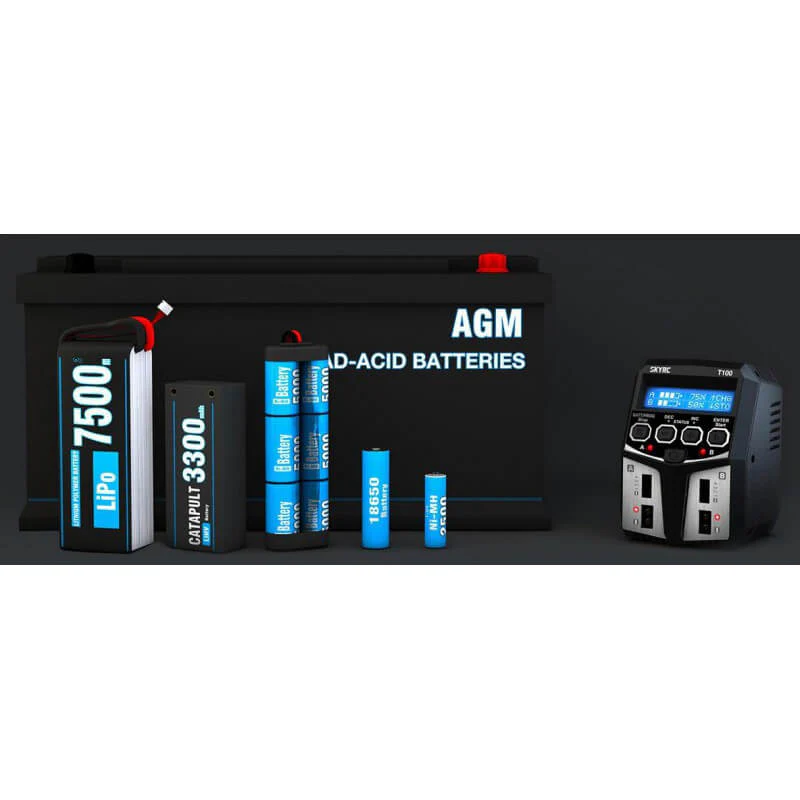 Chargeur Duo SkyRC T100 LiPo 2-4s 5A 2x50W - 100162 - Image 7