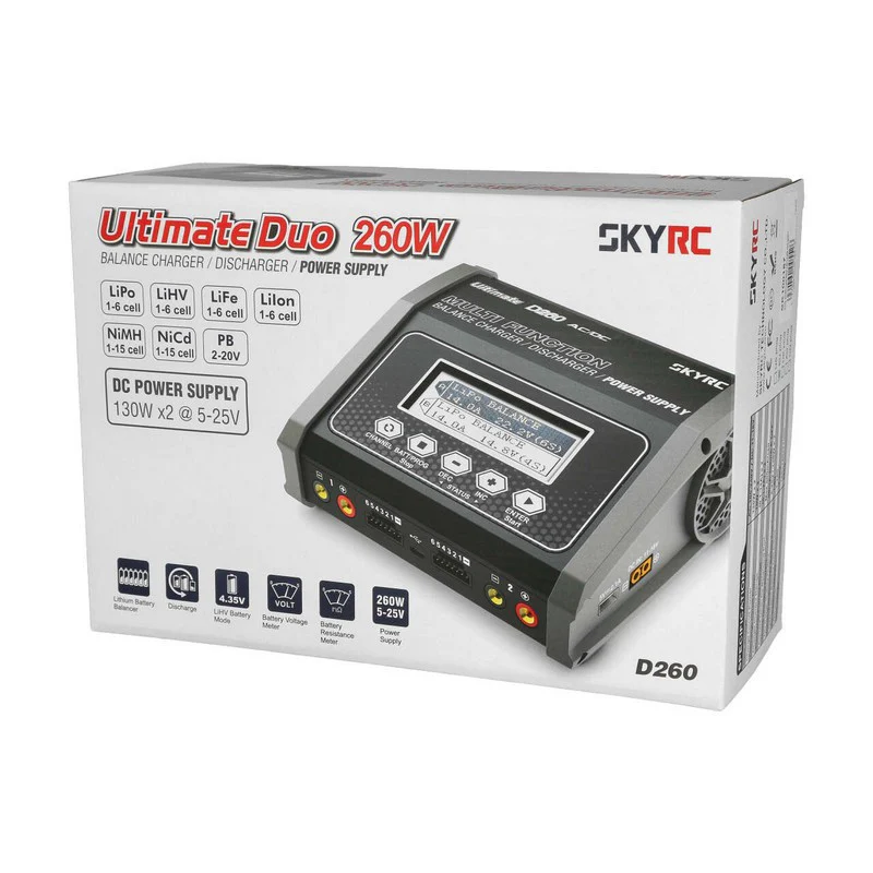 Chargeur SkyRC D260 Ultimate Duo 240VAC/12VDC 14A 2x130W - 100157 - Image 8