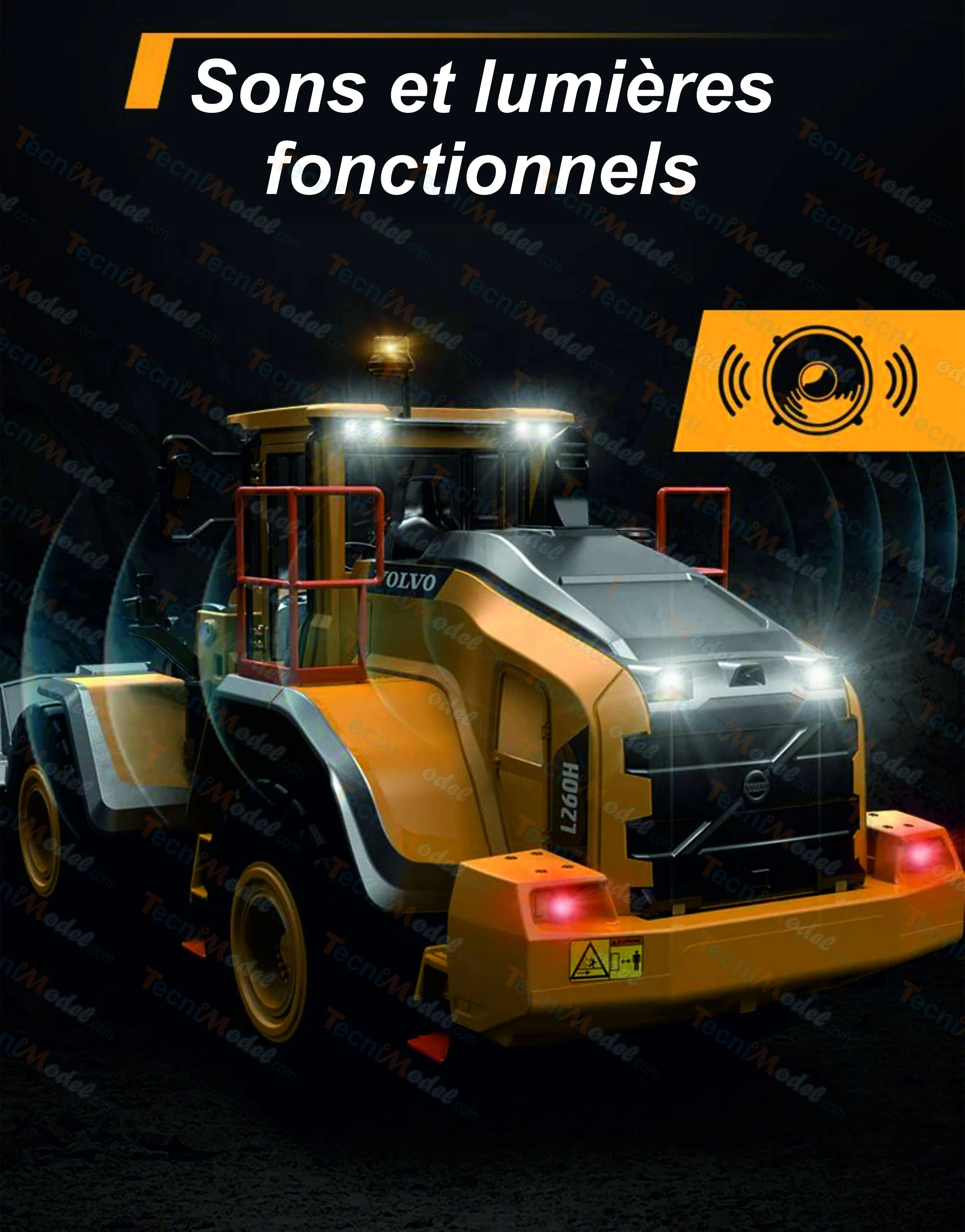 Double E Volvo L260H Chargeuse en métal 1/16 V2 RC 4WD - Image 10