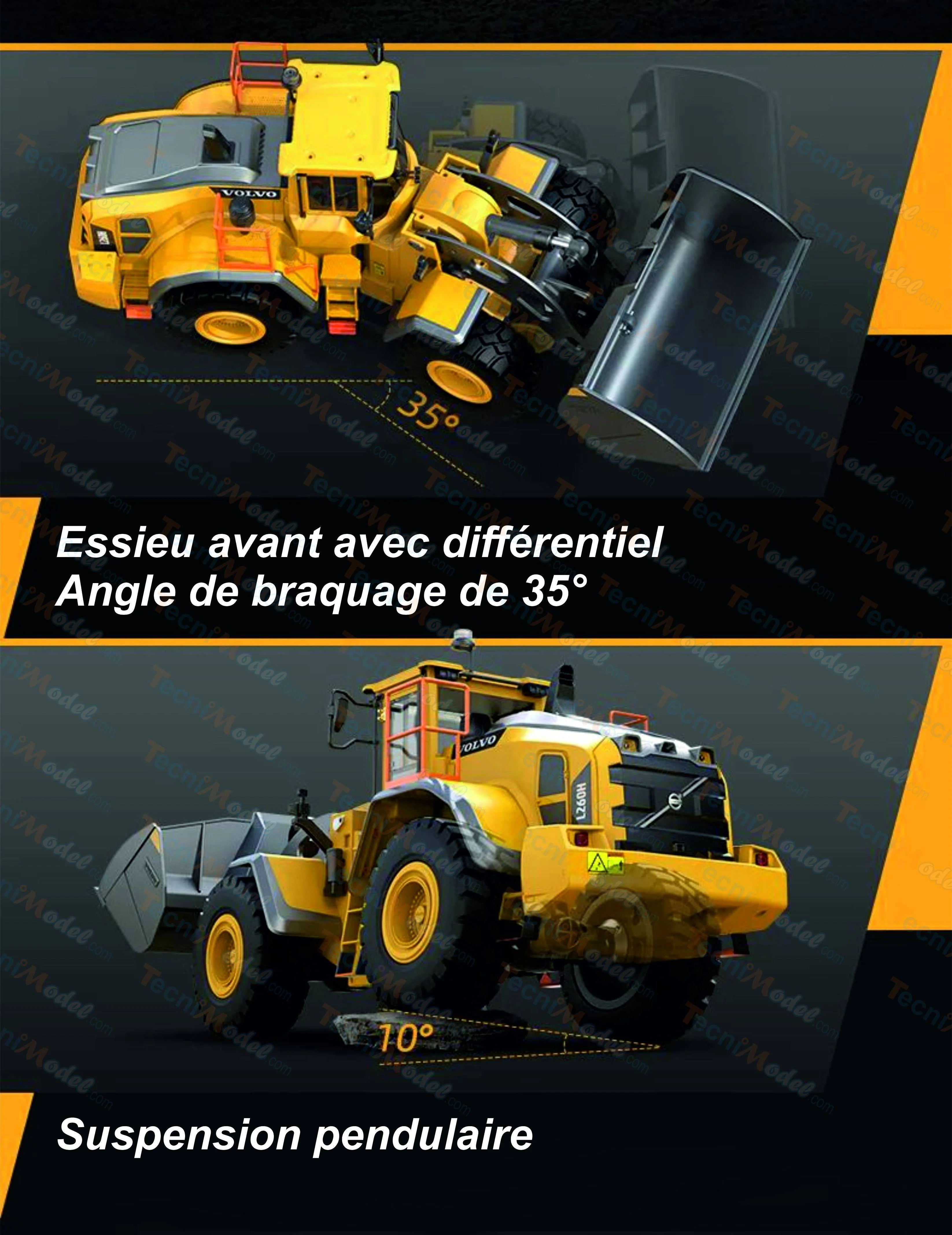 Double E Volvo L260H Chargeuse en métal 1/16 V2 RC 4WD - Image 15