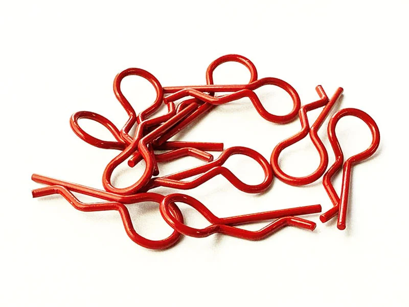 Clips 1/10 rouge pour carrosseries x 10 - HSPX027