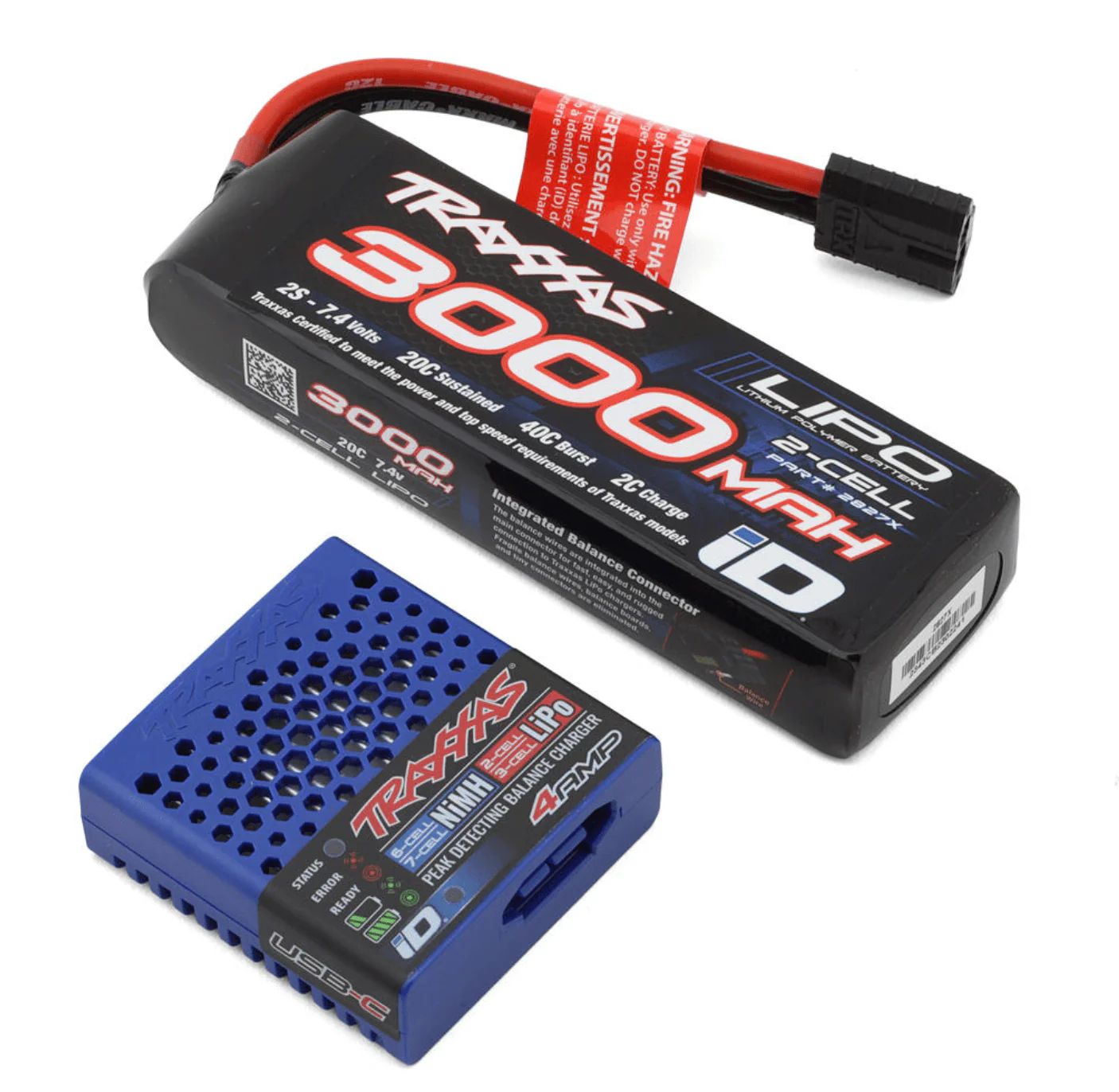 Combo BL-2S Batterie Lipo 7,4V 3000mAh 2S 2827X avec chargeur USB 2985