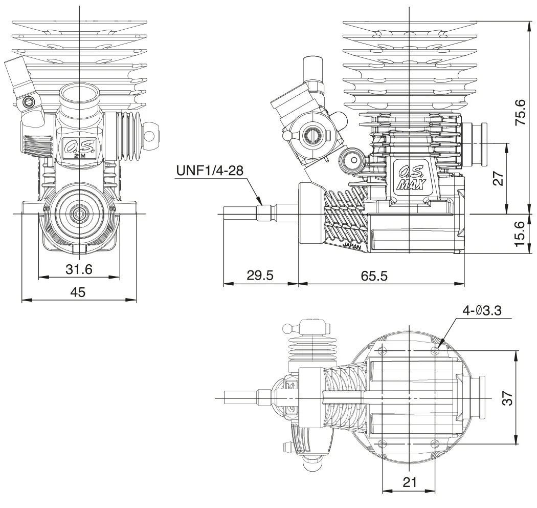 Combo moteur de voiture piste O.S. MAX-R21 V.2 - 1F401 - Image 4