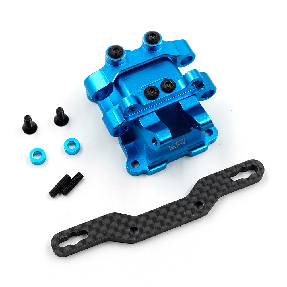 Couvercle de boîte de vitesses en aluminium avec support d'amortisseur en carbone pour Tamiya TT02