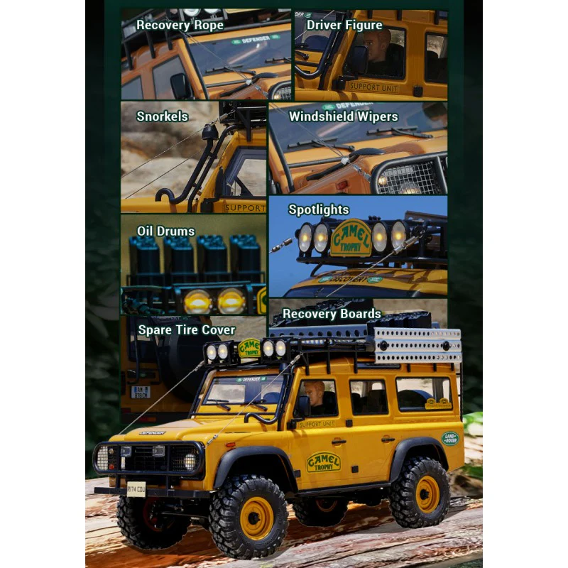 Crawler FMS 1/10 Land Rover Defender 110 FCX10 Scaler ARTR kit (RS) FMS11045RS - Image 9