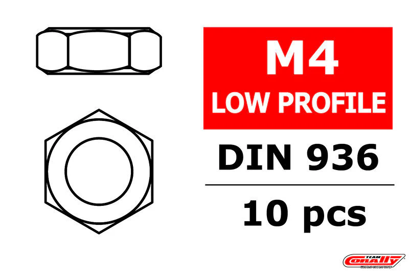 Écrou à profil bas M4 (10 pcs) - C-3104-40