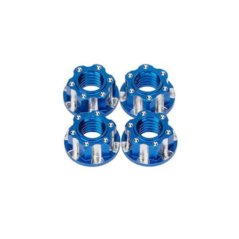 Écrou de roue Alu M4 dentelé bleu