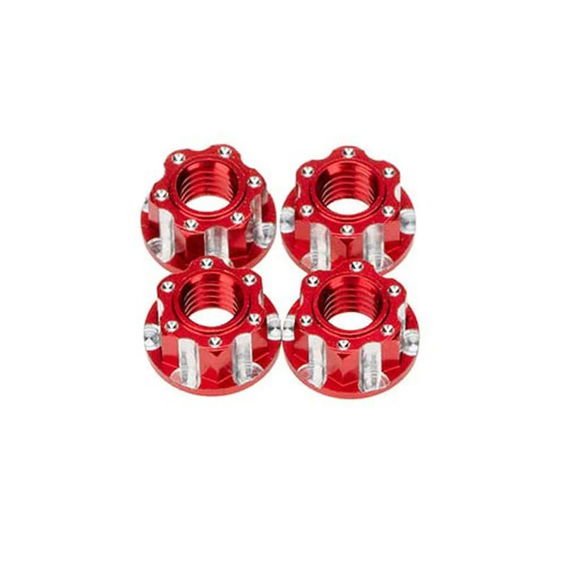 Écrou de roue Alu M4 dentelé rouge