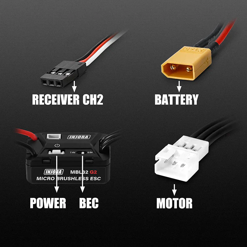 ESC brushless étanche MBL32 G2 et moteur 2204 Fat Viper pour 1/18 TRX4M - MBL32G2-INM17 - Image 6