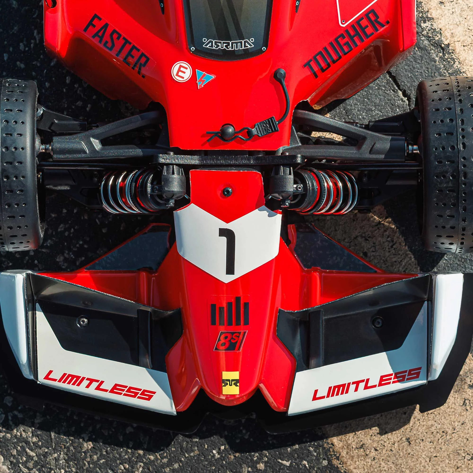 Formule 1 Limitless ARRMA 1/7 8S AVC 4X4 RTR Brushless Rouge/Noir - ARA7816T1 - Image 17