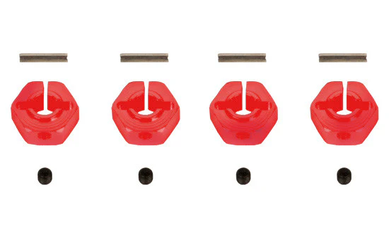 Hexagones de roues alu Rouge 12mm - T2M - T422572R