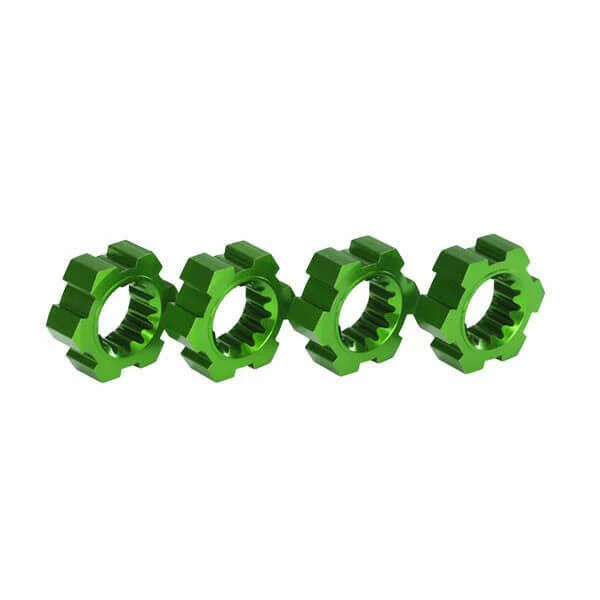 Hexagones de roues Alu vert (4) Traxxas 7756G