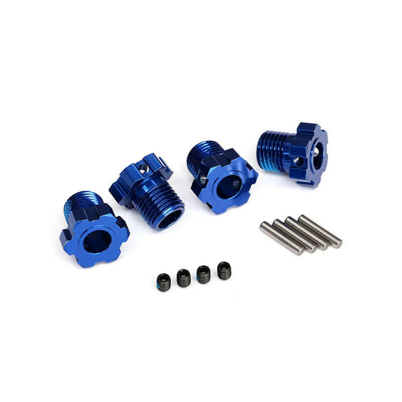 Hexagones de roues anodisés bleus 17mm (4) - Traxxas 8654