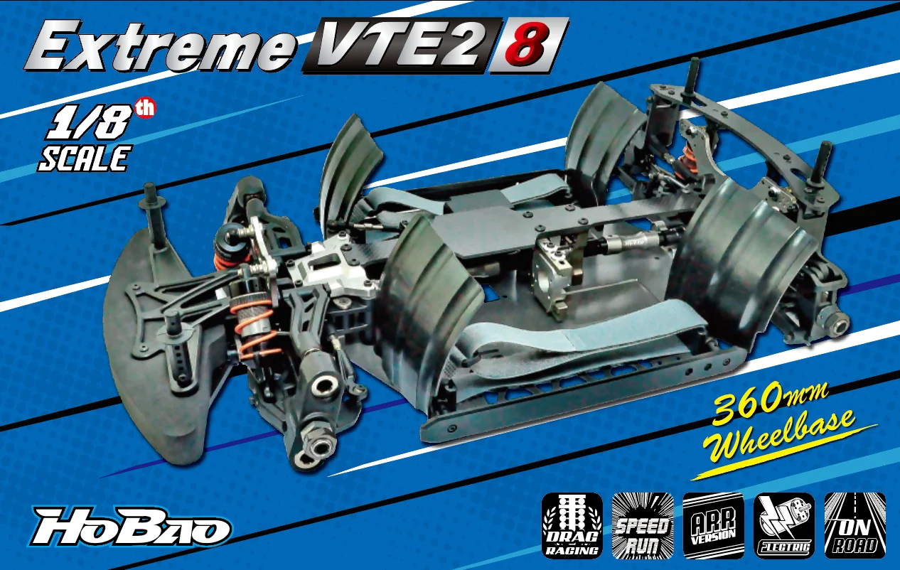 Hyper VTE2 On-Road Extreme Speed 1/8 chassis seul prémonté HB-VTE2-8 - Image 4
