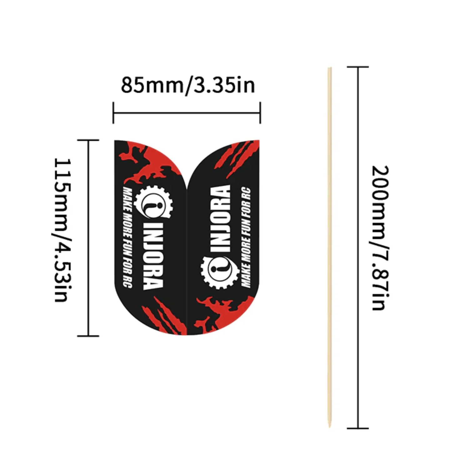 INJORA 5 mini drapeaux en plumes pour RC crawler 1/18 et 1/24 - Image 2