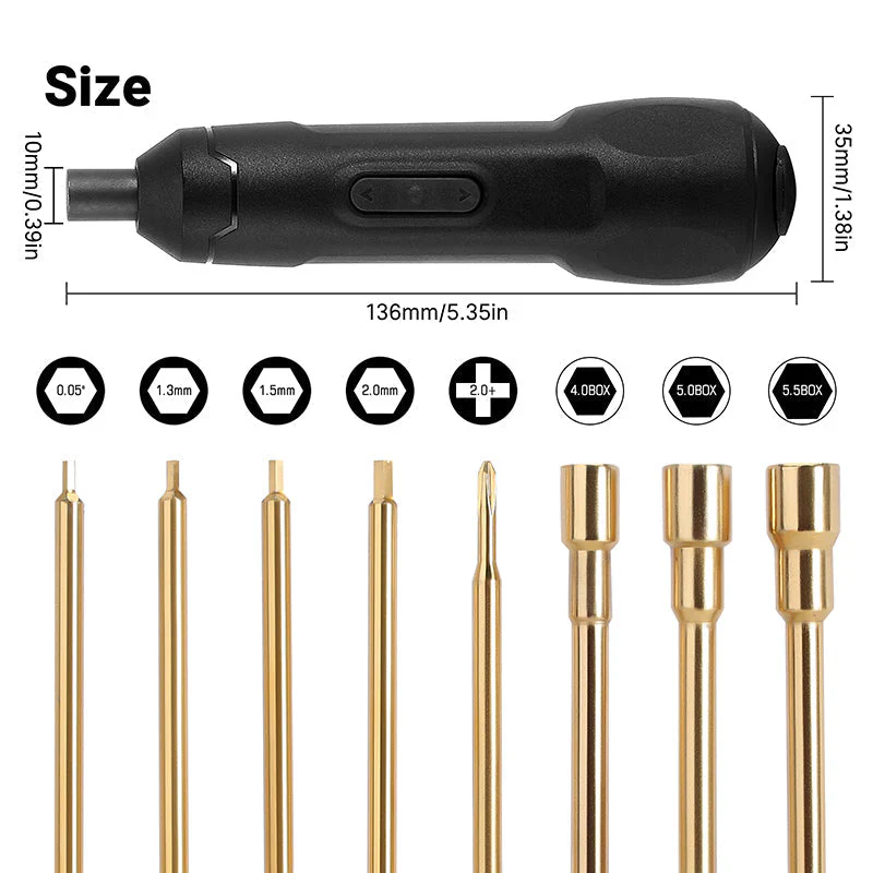INJORA Mini jeu de tournevis électriques sans fil pour crawler 1/18 1/24 - Tool-LSD59-60 - Image 2