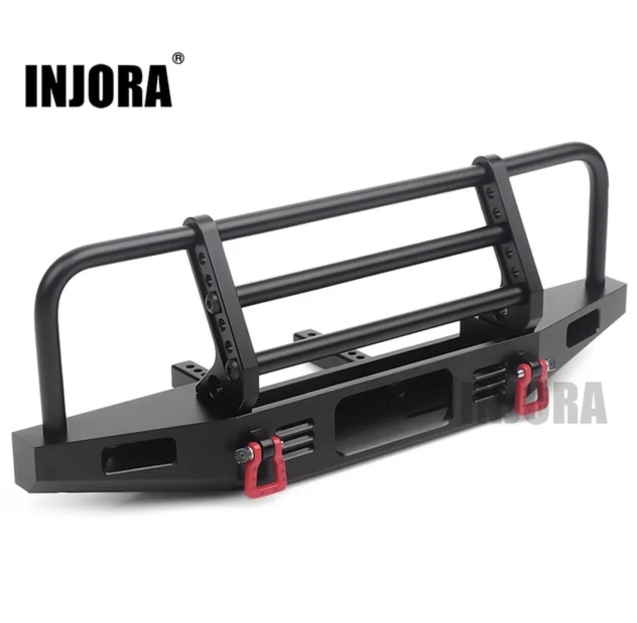 INJORA Pare-chocs avant réglable en métal pour TRX4 SCX10 et SCX10 II - CRAW18184-BK