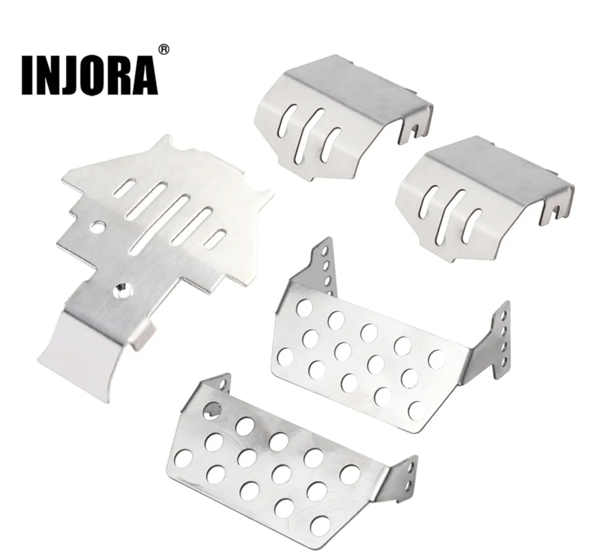 INJORA Plaque de protection d'essieu de châssis en acier inoxydable pour Traxxas TRX-4