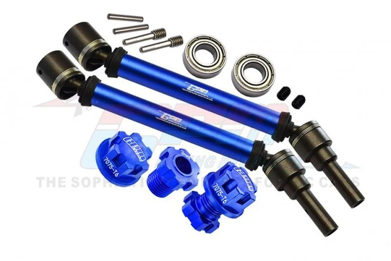 Jeu de cardans acier trempé CVD en aluminium v/h bleu (x2) GPM Widemaxx GPMTXMS143F/RSNB