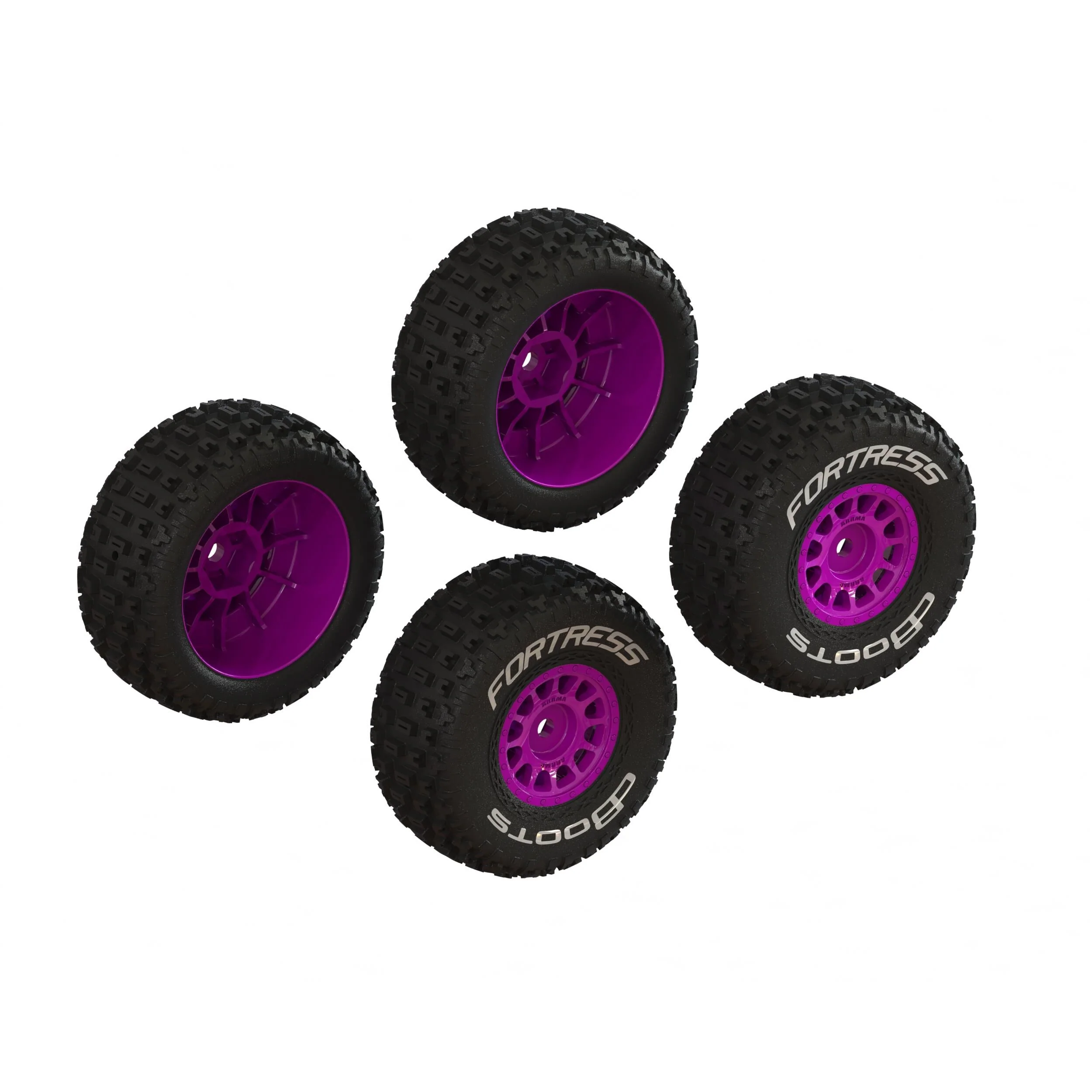 Jeu de pneus dBoots « FORTRESS » collés violet (2 paires) - ARA-1570