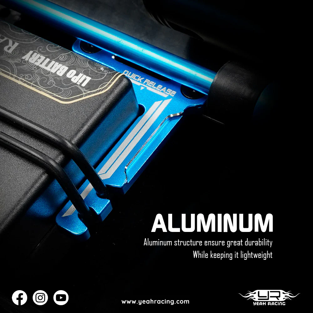 Jeu de supports de batterie courts en aluminium pour Tamiya TT02 - TATT-075BU - Image 5