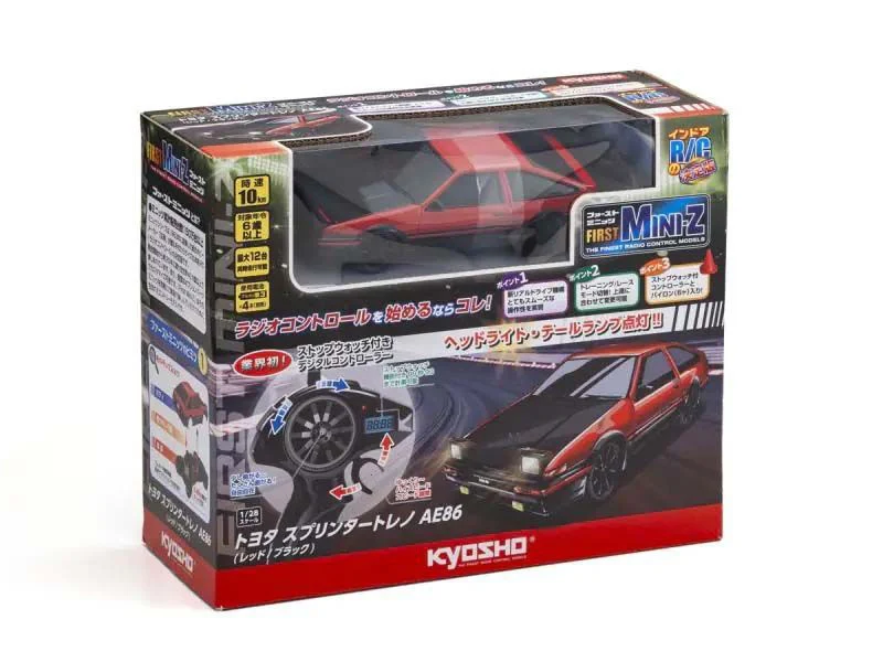 Kyosho First Mini-Z 1:28 Toyota Sprinter Trueno AE86 RD/BK - K.66613A - Image 3