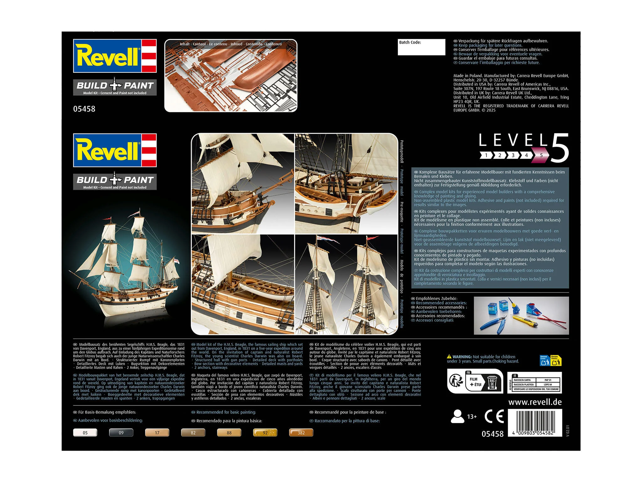 Maquette bateau Revell 05458 Darwin's Historical Discovery Barque H.M.S. Beagle - Image 4