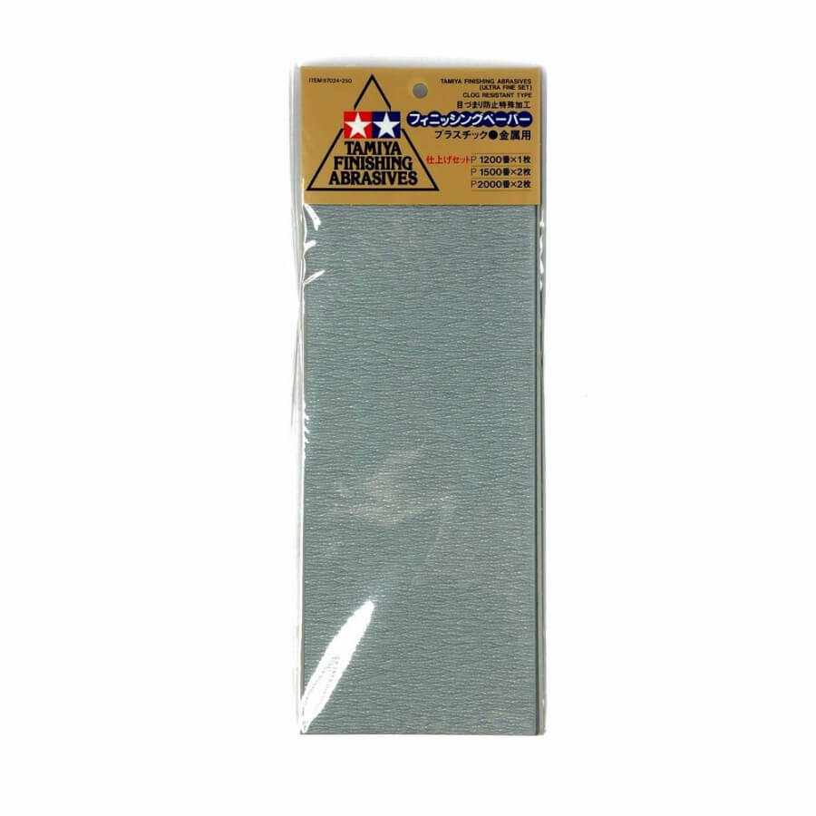 Maquette finition Jeu de 5 papiers abrasifs ultra-fins - Tamiya 87024 -