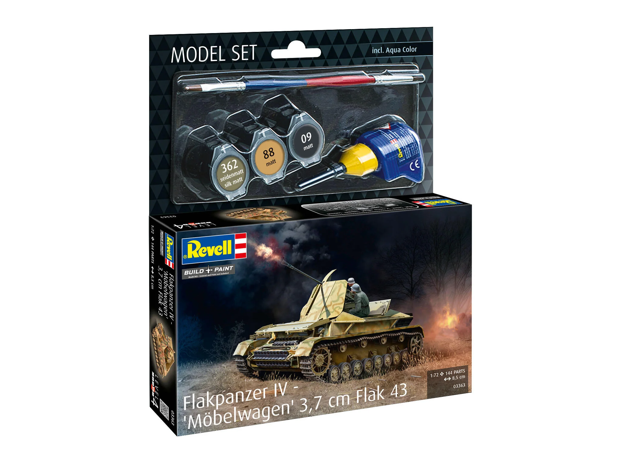 Maquette militaire Revell 63363 Flakpanzer IV "Möbelwagen" 3.7cm Flak avec accessoires de base - Image 3