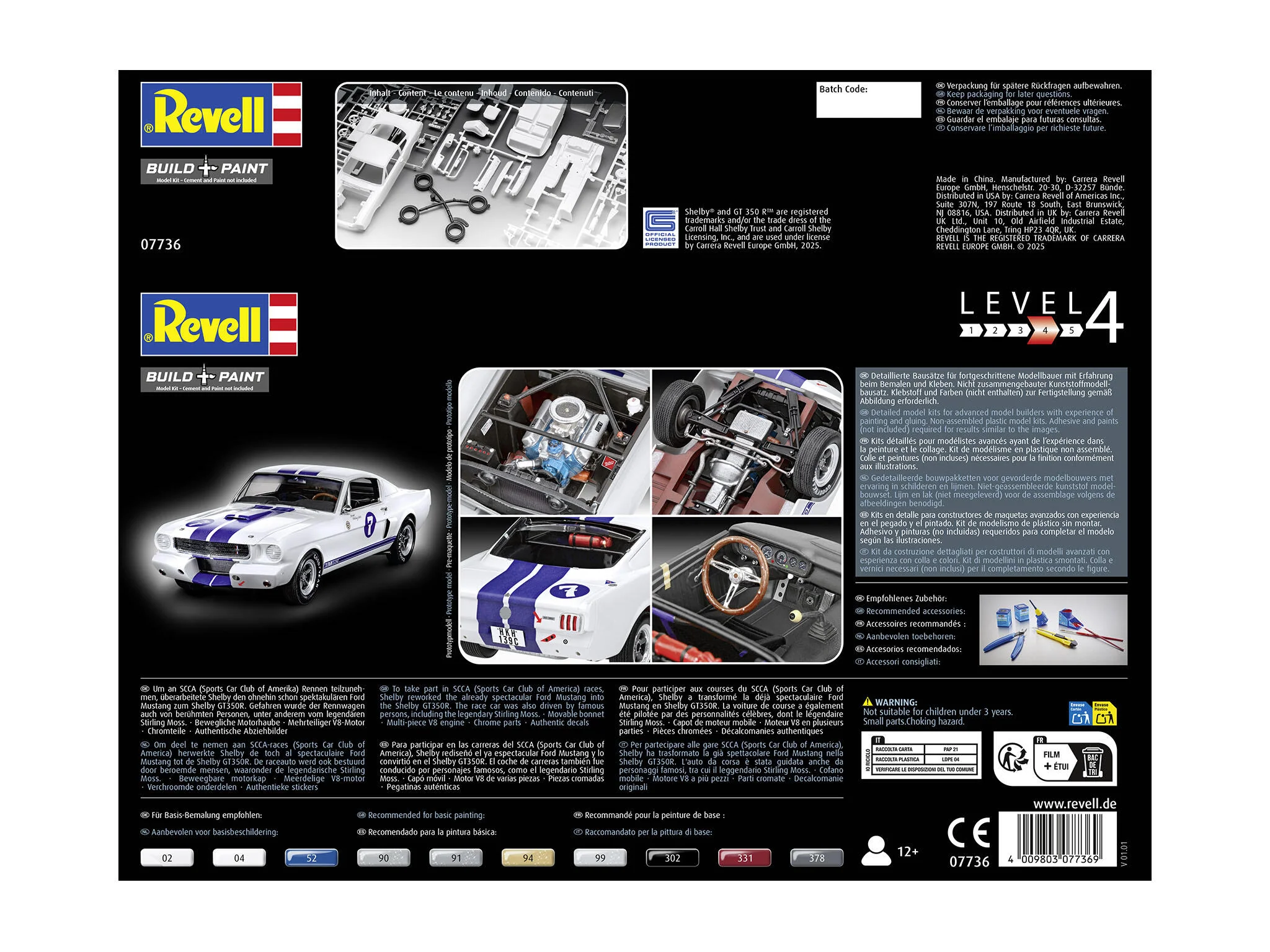 Maquette voiture 07736 Revell 1966 Shelby GT 350 R "Stirling Moss" - Image 9