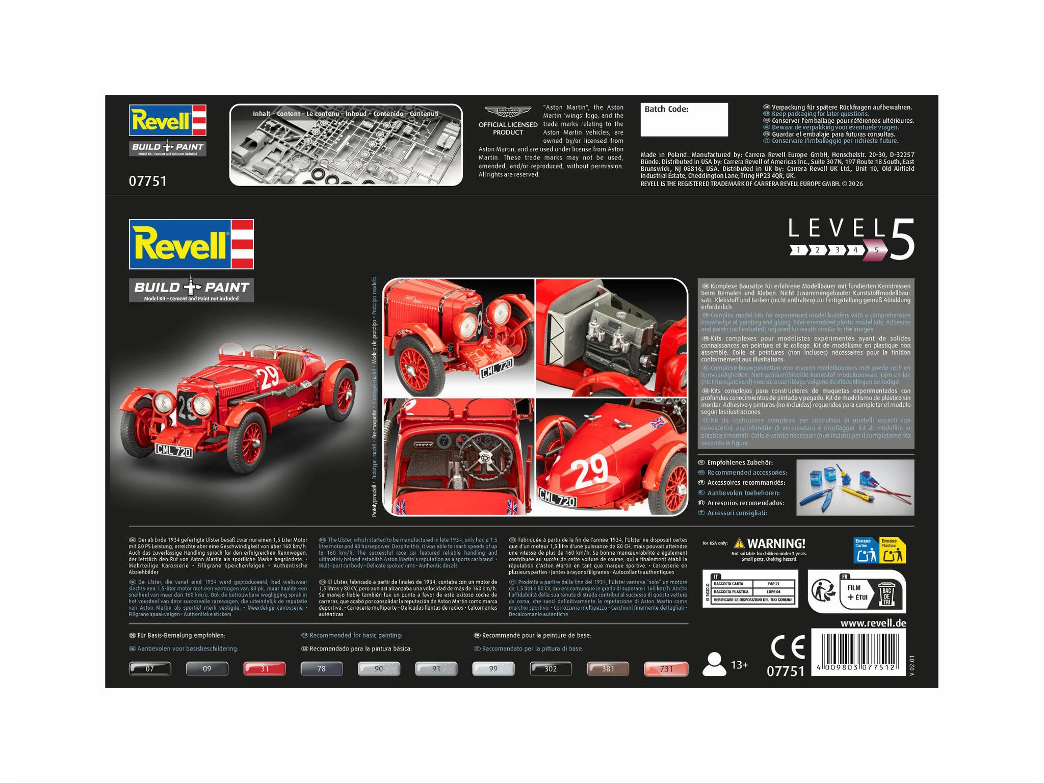 Maquette voiture Revell 07751 Aston Martin Ulster - Image 8