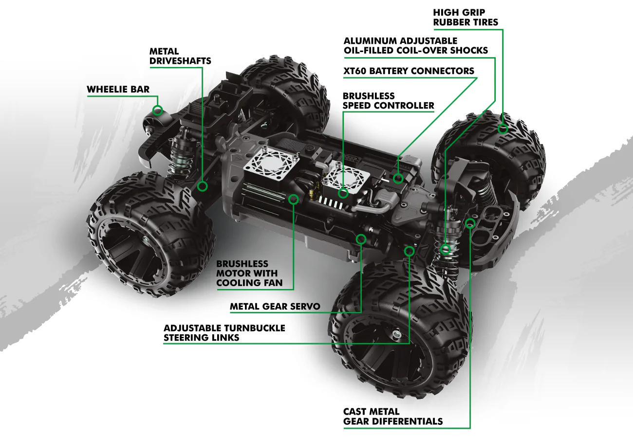 Maverick 151006 QBIT Monster truck 1/16 version brushless 60km/h - Image 5