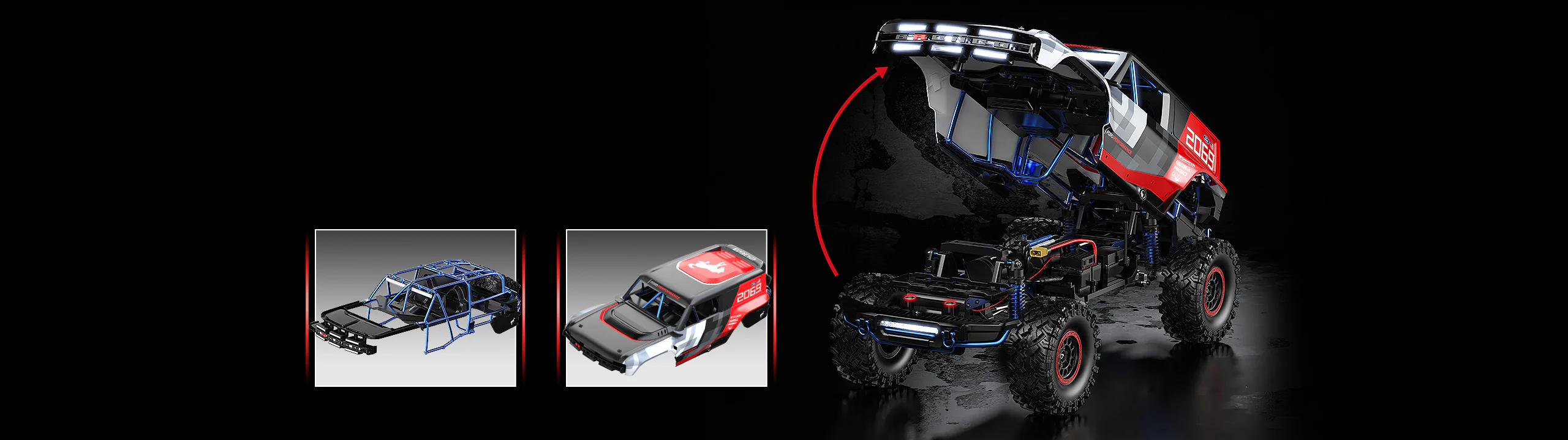MJX Hyper GO H8P 1/8 RC Crawler Brushless Ford Bronco Baja 1000 - Image 22