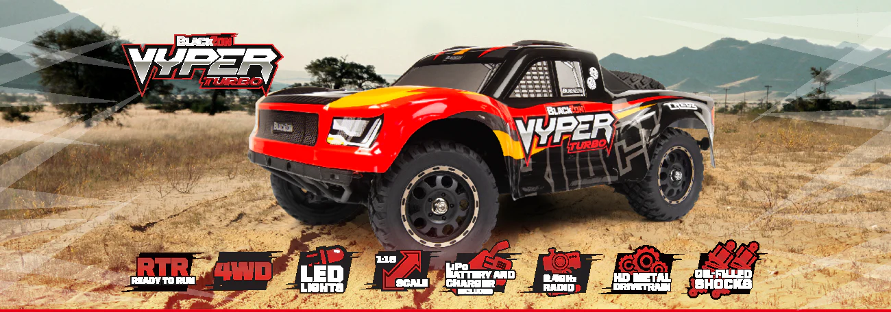 Backzon Vyper 1/16 brushless 45km/h lipo 2S SC Turbo 4WD RTR rouge - Image 6