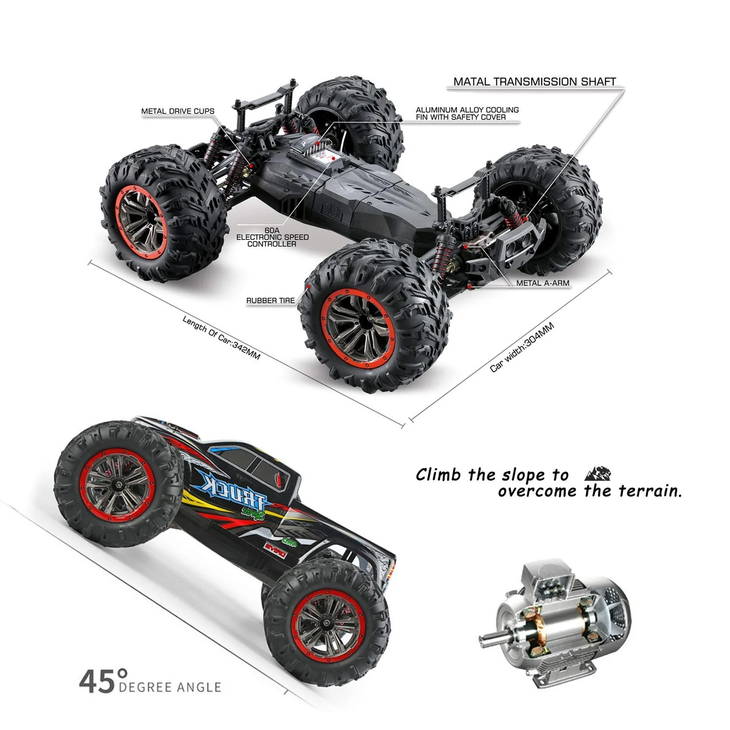 Monster Truck Sprint 4WD RTR 1/10 - 46km/h - 9125 - Image 9