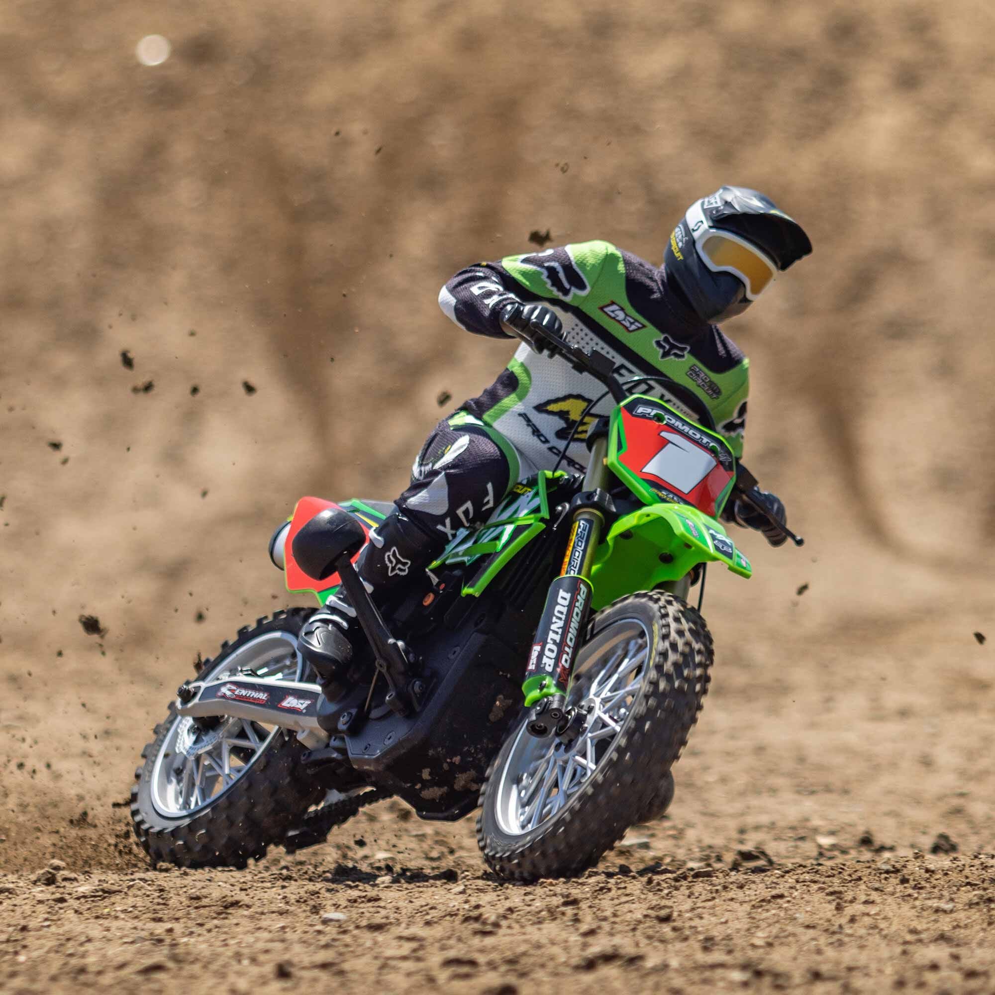Moto RC Losi 1/4 Promoto-MX Motorrad RTR, Pro circuit LOS06002 verte - Image 10
