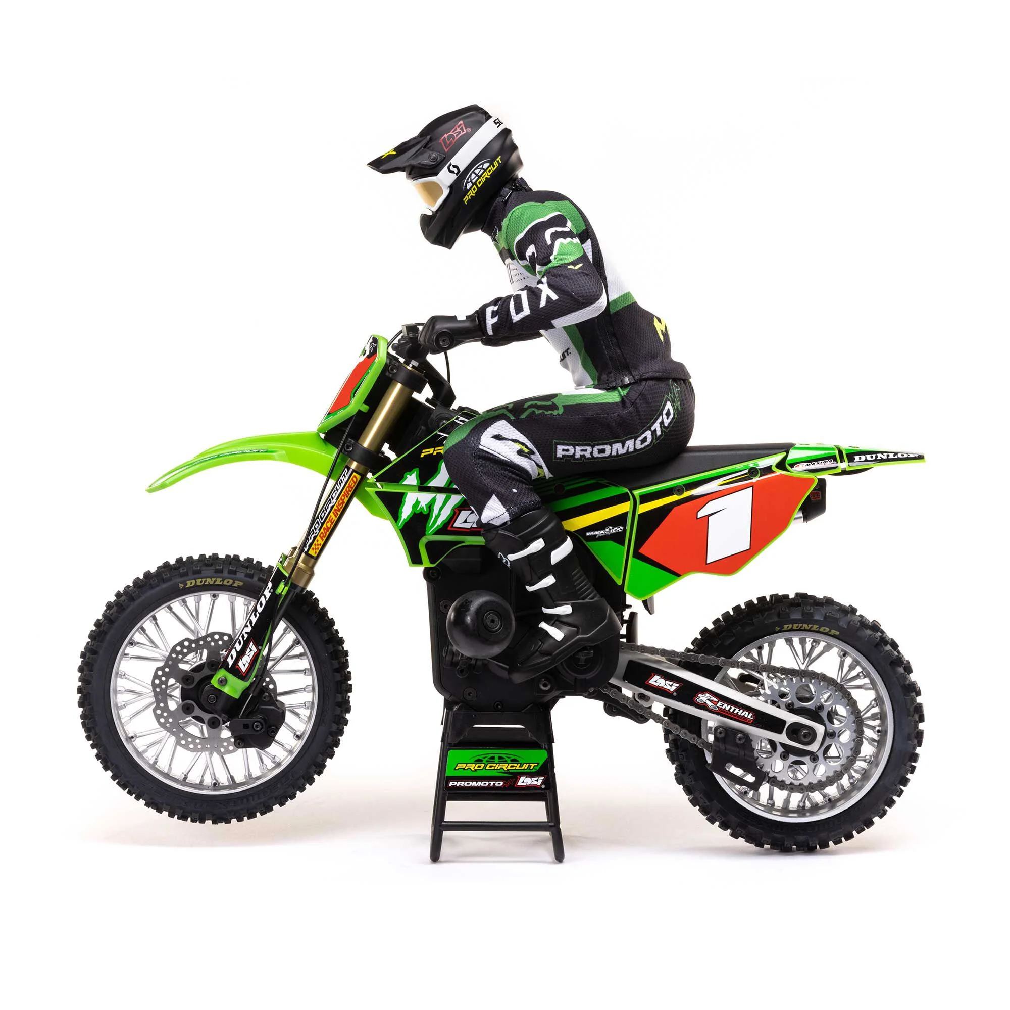 Moto RC Losi 1/4 Promoto-MX Motorrad RTR, Pro circuit LOS06002 verte - Image 6