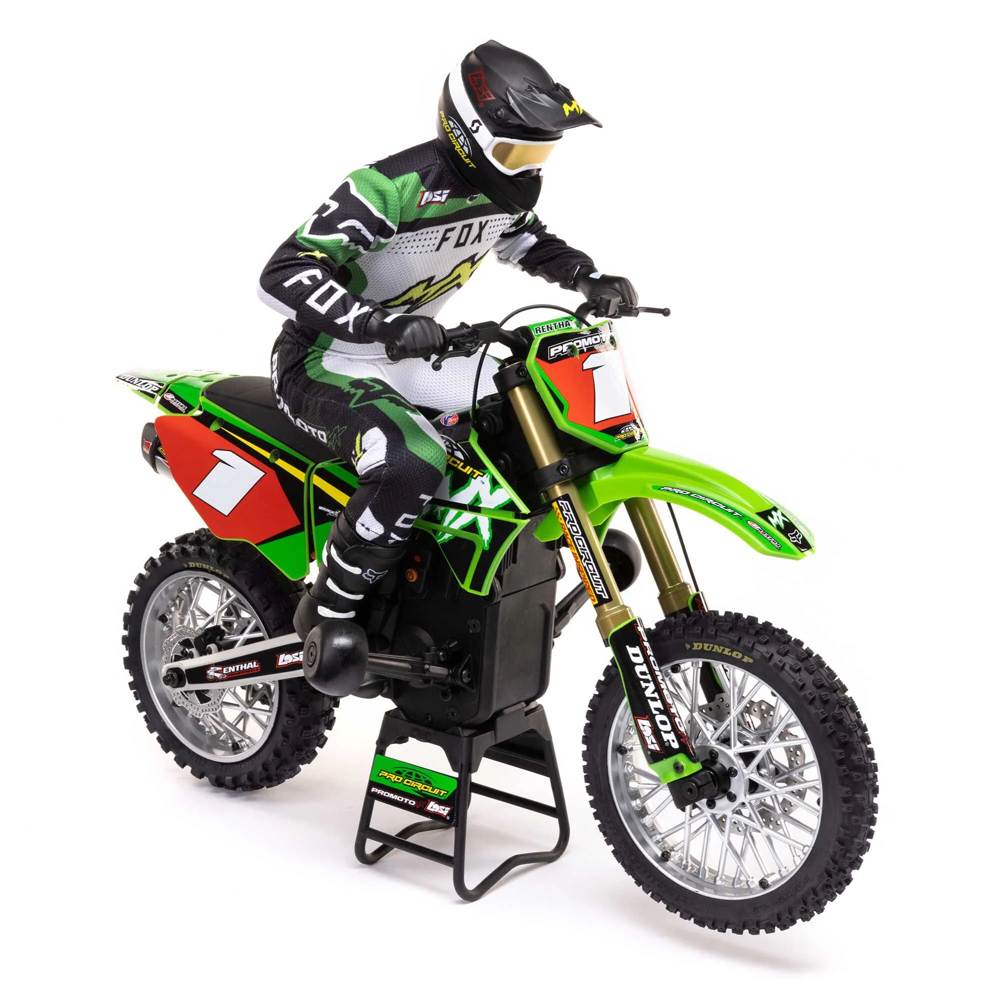 Moto RC Losi 1/4 Promoto-MX Motorrad RTR, Pro circuit LOS06002 verte - Image 7