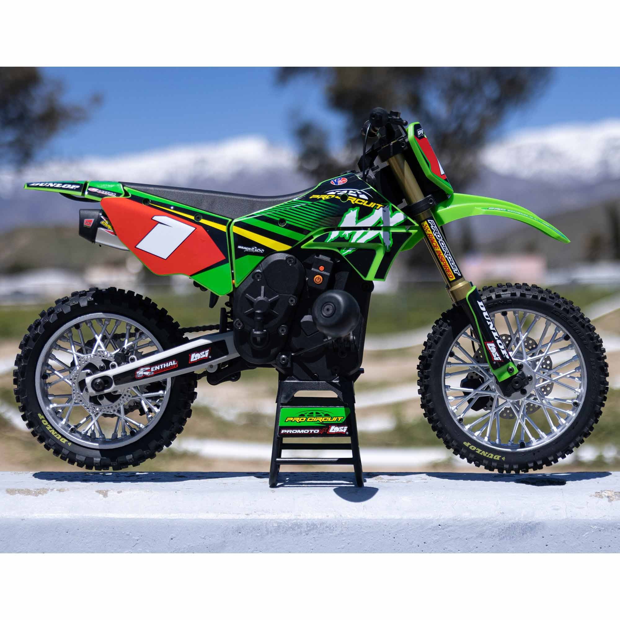Moto RC Losi 1/4 Promoto-MX Motorrad RTR, Pro circuit LOS06002 verte - Image 8