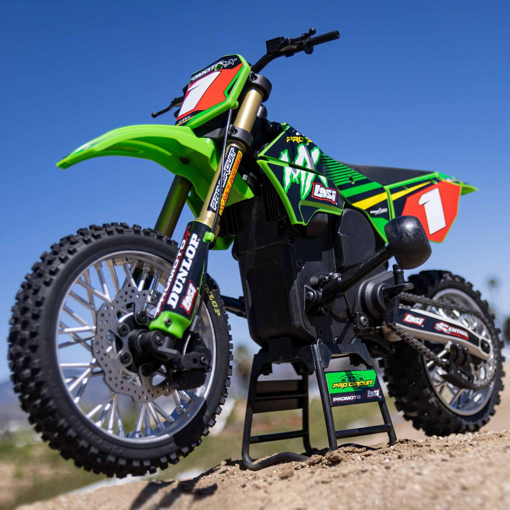 Moto RC Losi 1/4 Promoto-MX Motorrad RTR, Pro circuit LOS06002 verte - Image 9